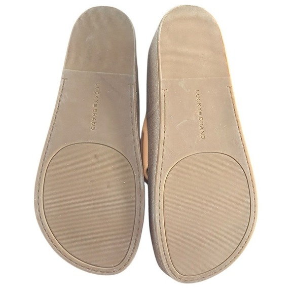 Lucky Brand Women's Lxlluna Peach Leather Knot Platform Wedge Size 8 - Picture 5 of 7